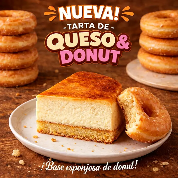 La tarta de queso con base de donut